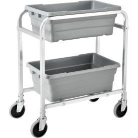 GLOBAL EQUIPMENT NSF Aluminum Lug Cart 28"L x 16"W x 33"H, 2 Tote Capacity, Unassembled 652725NSF